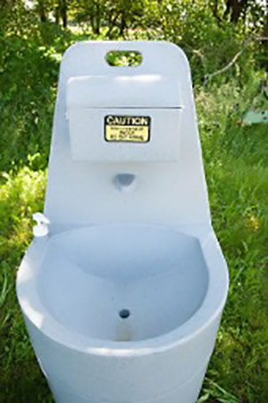 Single Fresh Water Sink - 20 Gallon Fresh Water nearly 200 uses on a single fill-up, Deep Basin can easily wash your arms, Wheels for roll around capability so sink can easily be used in an inside environment